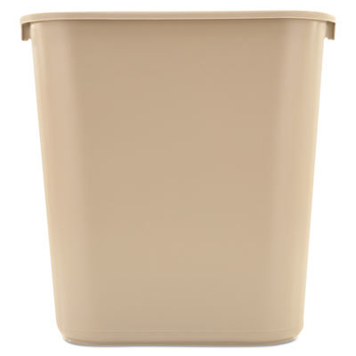 Trash Can: 28 qt, Rectangle, Beige